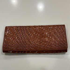 Cole Haan Rich Brown Woven Clutch